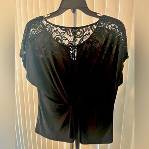 Black Capped Sleeve Top